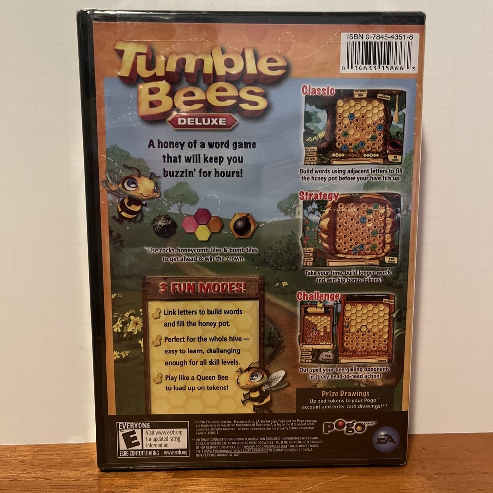 Pogo.com Tumble Bees Deluxe PC Game CD Rom New Sealed Includes Bonus Tokens - Picture 2 of 5